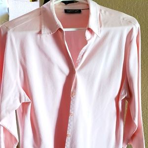 V-neck, collared Pink Ladies Blouse